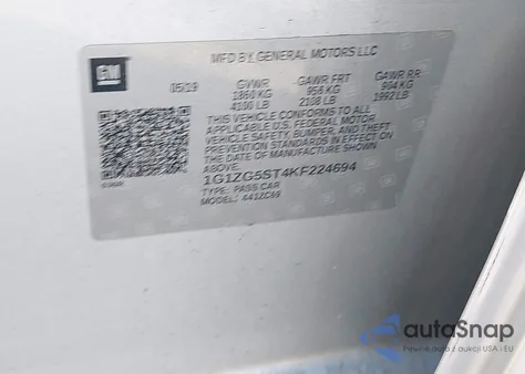 2019 Chevrolet Malibu Rs from USA, damaged, VIN 1G1ZG5ST4KF224694